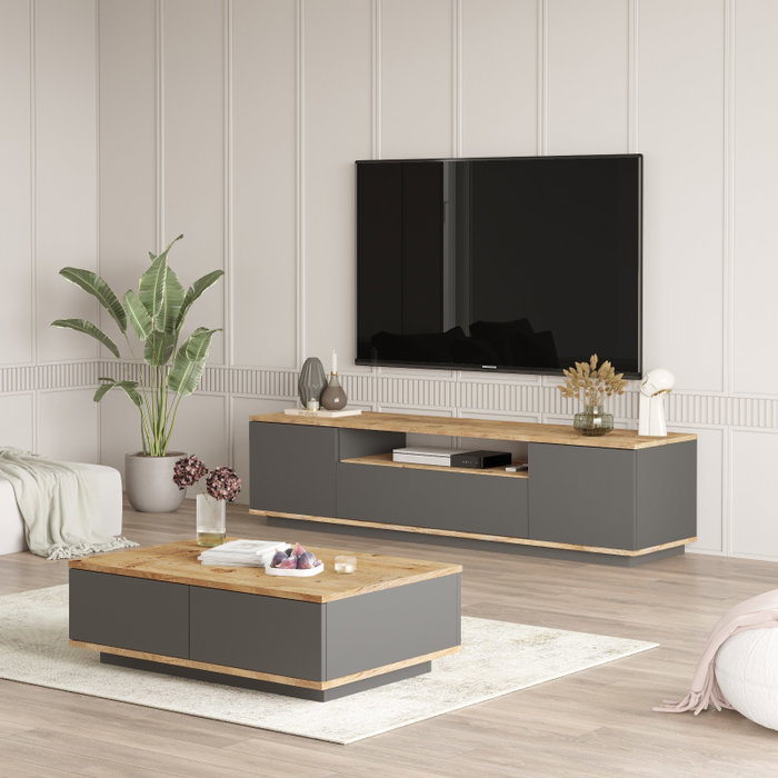 Hanah Home FR17-AA Conjunto de Muebles de Salón Pino Atlántico y Antracita Hanah Home FR17-AA Conjunto de Muebles de Salón Pino Atlántico y Antracita